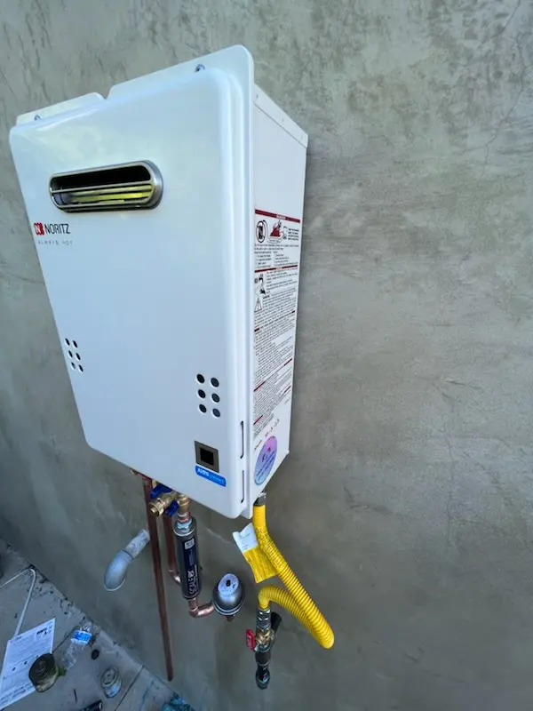 Tankless water heater installation for Bloom Crossing homes